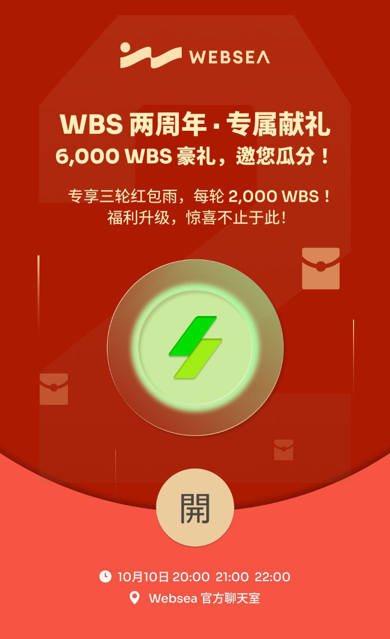 WBS两周年狂欢：6000 WBS红包雨，抢夺盛宴今晚开启！